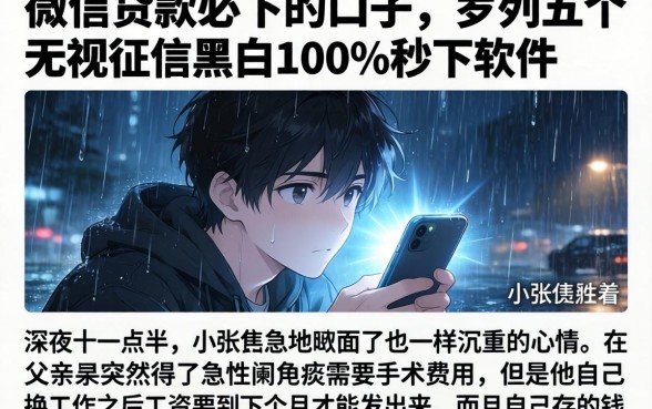 微信贷款必下的口子，罗列五个无视征信黑白100%秒下软件