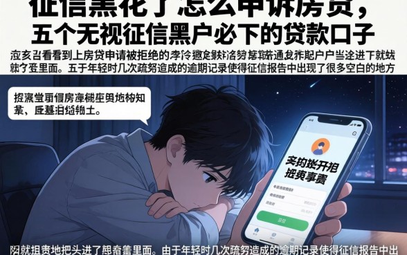 征信黑花了怎么申述房贷，详细阐述五个无视征信黑户必下的贷款口子
