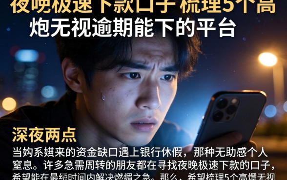 夜晚极速下款的口子，梳理5个高炮无视逾期能下的平台