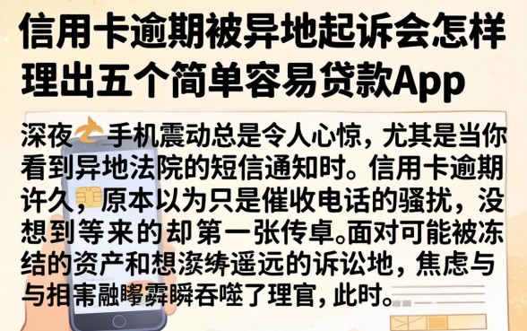信用卡逾期被异地起诉会怎样，理出五个简单容易贷款app