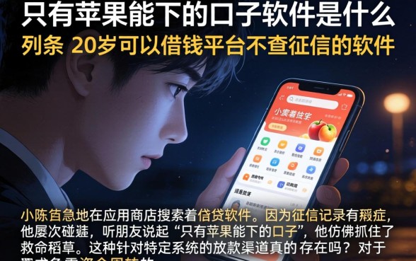 只有苹果能下的口子软件是什么，条列五个20岁可以借钱平台不查征信的软件
