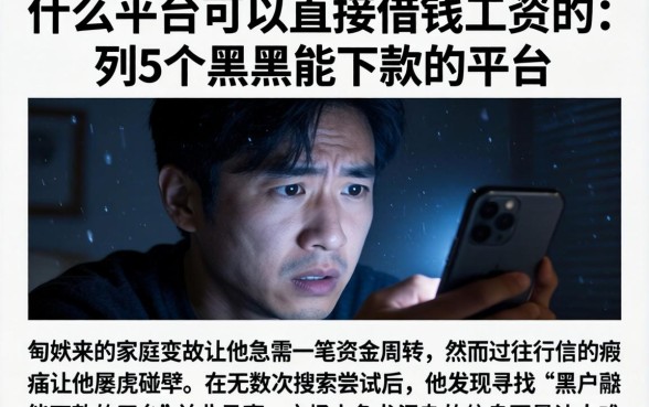 什么平台可以直接借钱工资的，胪列5个黑户能下款的平台