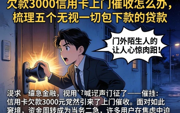 欠款3000信用卡上门催收怎么办，梳理五个无视一切包下款的贷款
