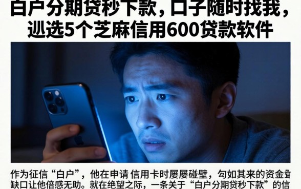 白户分期贷秒下款的口子随时找我，遴选5个芝麻信用600贷款软件