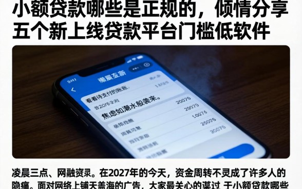 小额贷款哪些是正规的，倾情分享五个新上线贷款平台门槛低软件