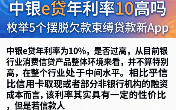 中银e贷年利率10高吗，枚举5个摆脱欠款束缚贷款新app