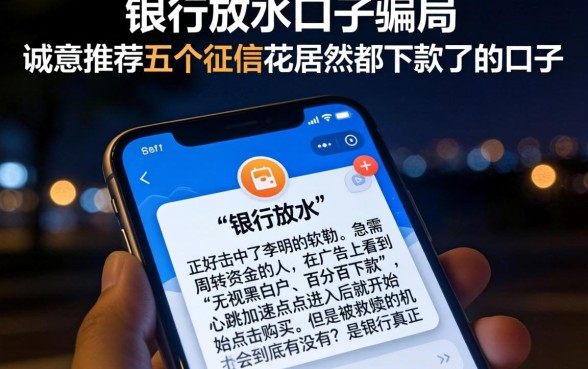银行放水的口子骗局，诚意推荐五个征信花居然都下款了的口子