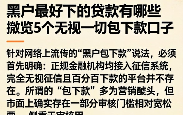 黑户最好下的贷款有哪些，概览5个无视一切包下款口子