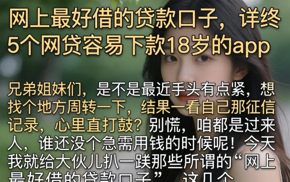 网上最好借的贷款口子,详尽说明5个网贷容易下款18岁的app