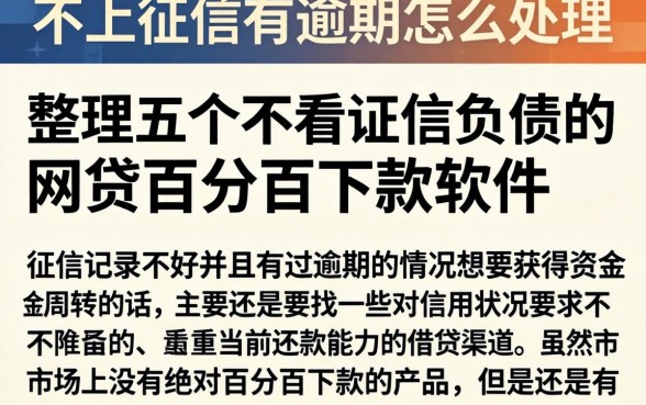 不上征信有逾期怎么处理，整理五个不看征信负债的网贷百分百下款软件