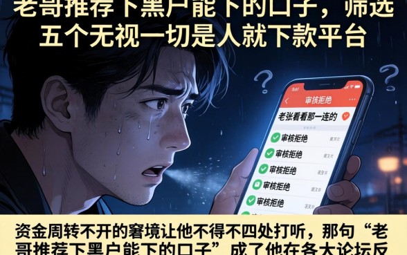 老哥推荐下黑户能下的口子，筛选五个无视一切是人就下款平台