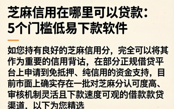 芝麻信用在哪里可以贷款，细致阐述5个门槛低易下款软件