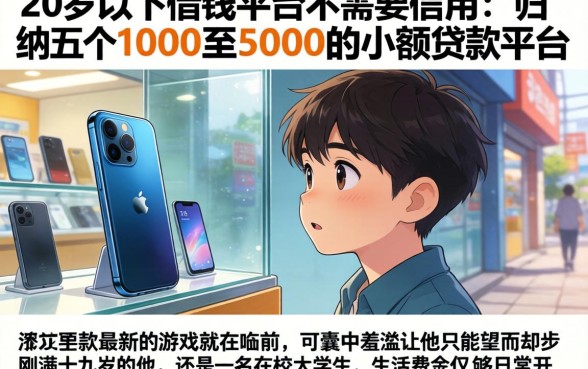 20岁以下借钱平台不需要信用，归纳五个1000至5000的小额贷款平台