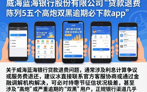 威海蓝海银行股份有限公司的贷款退费，陈列五个高炮双黑逾期必下款app