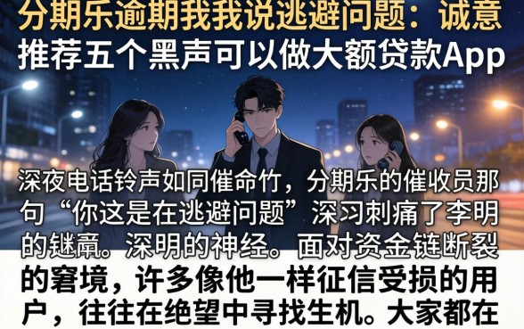 分期乐逾期说我逃避问题，诚意推荐五个黑户可以做大额贷款app