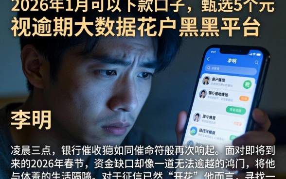 2026年1月可以下款的口子，甄选5个无视逾期大数据花户黑户平台