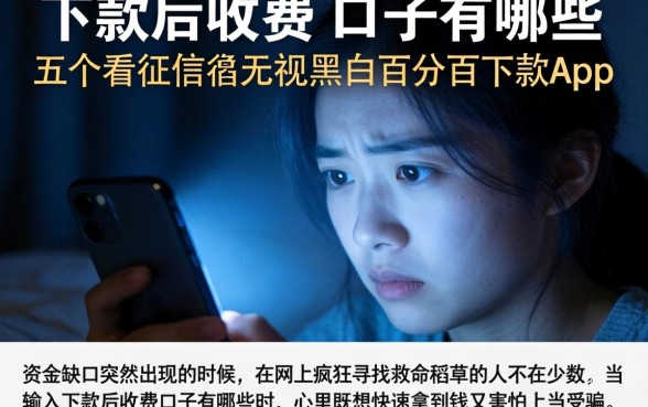 下款后收费的口子有哪些，整合五个不看征信无视黑白百分百下款app