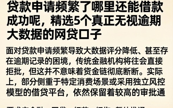 贷款申请频繁了哪里还能借款成功呢，精选5个真正无视逾期大数据的网贷口子