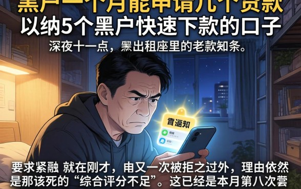 黑户一个月能申请几个贷款，归纳5个黑户快速下款的口子