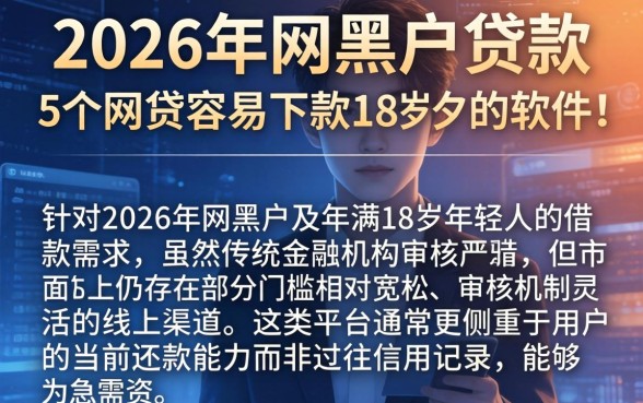 2026年网黑户贷款，详细阐述5个网贷容易下款18岁的软件