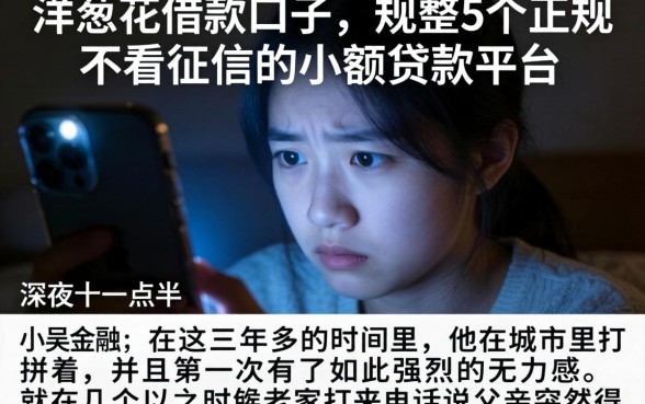 洋葱花花借款口子，规整5个正规不看征信的小额贷款平台