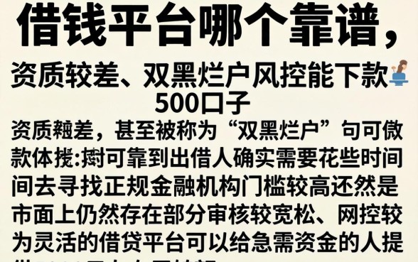 借钱平台哪个靠谱，枚举五个双黑烂户风控能下款5000口子