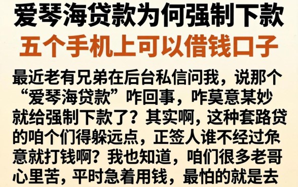 爱琴海贷款为何强制下款，详细阐述五个手机上可以借钱的口子