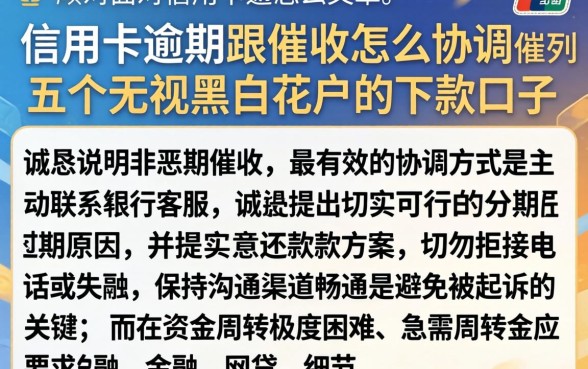 信用卡逾期跟催收怎么协调，胪列五个无视黑白花户的下款口子