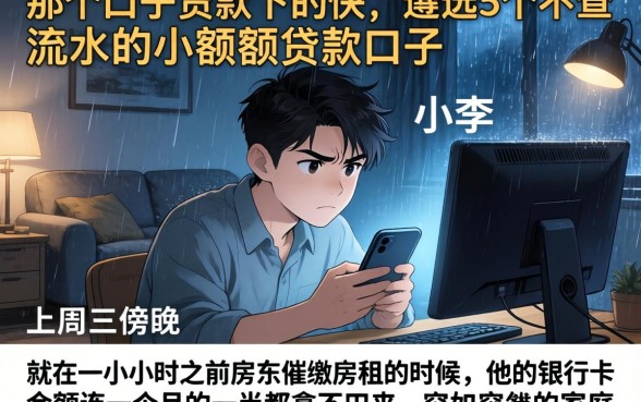 那个口子贷款下的快，遴选5个不查流水的小额度贷款口子