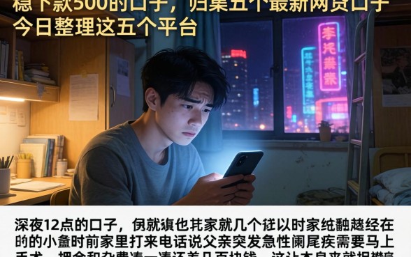 稳下款500的口子，归集五个最新网贷口子今日整理这五个平台