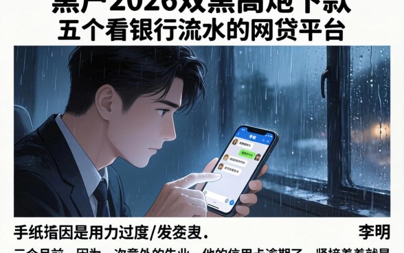 黑户2026双黑高炮下款，详尽说明五个看银行流水的网贷平台