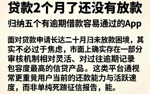 贷款2个月了还没有放款，归纳五个有逾期借款容易通过的app