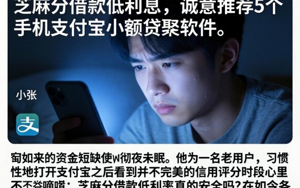 芝麻分借款低利息，诚意推荐5个手机支付宝小额贷款的软件