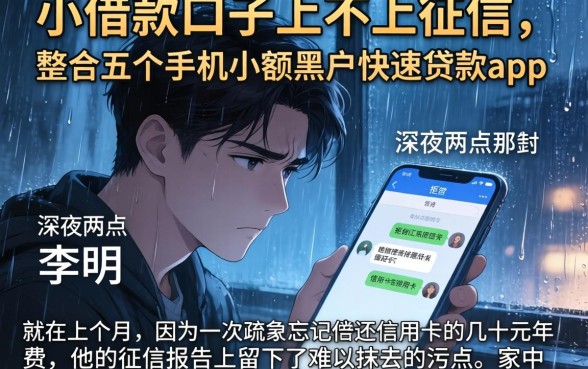 小借款口子上不上征信，整合五个手机小额黑户快速贷款app