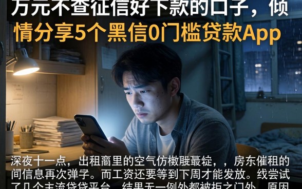 万元不查征信好下款的口子，倾情分享5个黑户0门槛贷款app