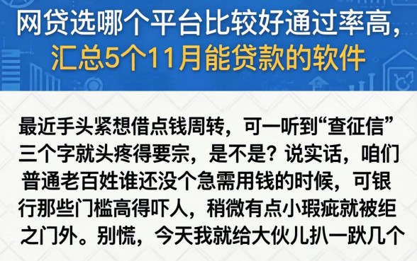 网贷选哪个平台比较好通过率高，汇总5个11月能贷款的软件