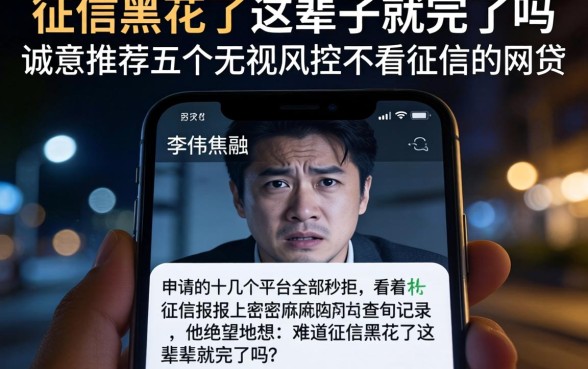 征信黑花了这辈子就完了吗，诚意推荐五个无视风控不看征信的网贷