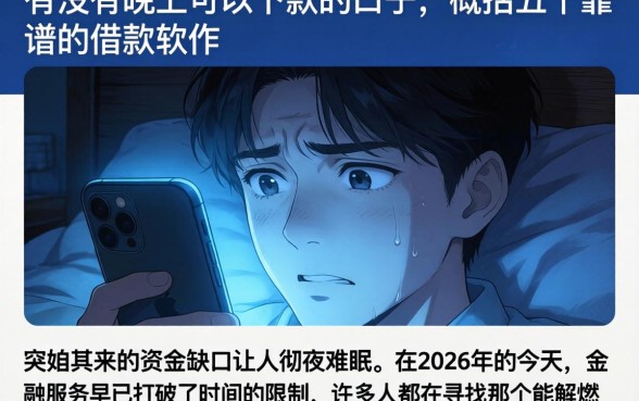 有没有晚上可以下款的口子，概括五个靠谱的借款软件