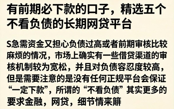 有前期必下款的口子，精选五个不看负债的长期网贷平台