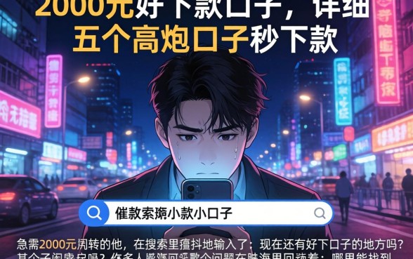 2000元好下款的口子，详细阐述五个高炮口子秒下款