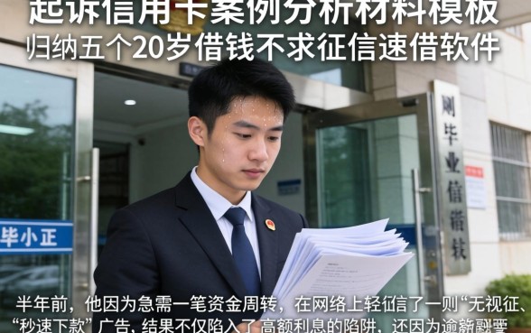 起诉信用卡案例分析材料模板，归纳五个20岁借钱不求征信速借软件
