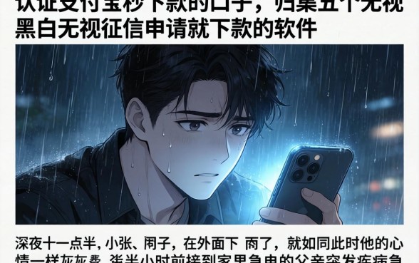 认证支付宝秒下款的口子，归集五个无视黑白无视征信申请就下款的软件