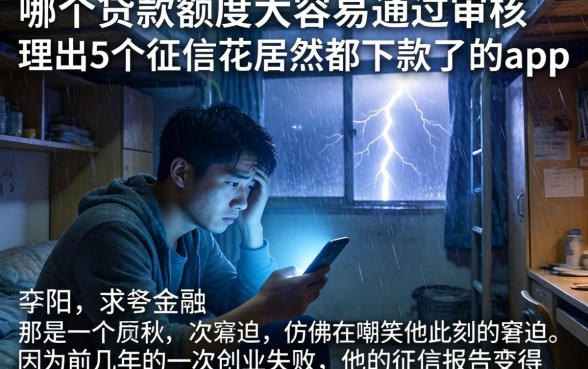 哪个贷款额度大容易通过审核，理出5个征信花居然都下款了的app