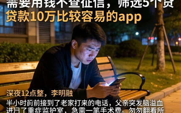 需要用钱不查征信，筛选5个贷款10万比较容易的app