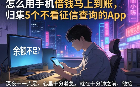 怎么用手机借钱马上到账，归集5个不看征信查询的app