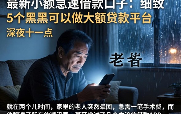 最新小额急速借款口子，细致阐述5个黑户可以做大额贷款平台