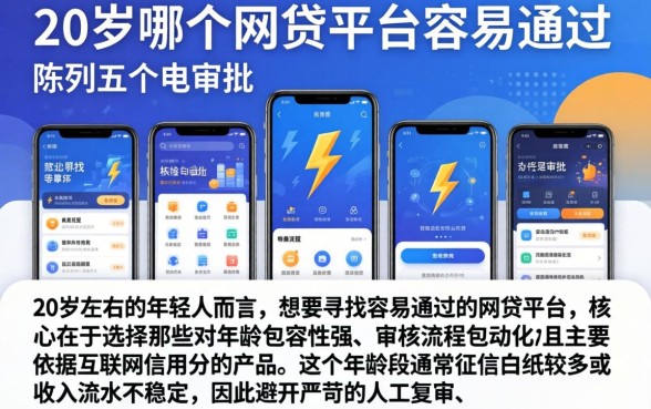 20岁哪个网贷平台容易通过，陈列五个闪电审批的软件
