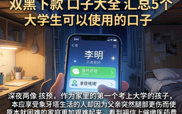 双黑下款的口子大全，汇总5个大学生可以使用的口子