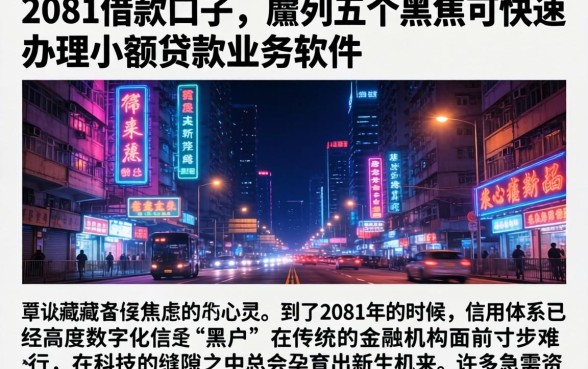 2081借款口子，胪列五个黑户可快速办理小额贷款业务的软件