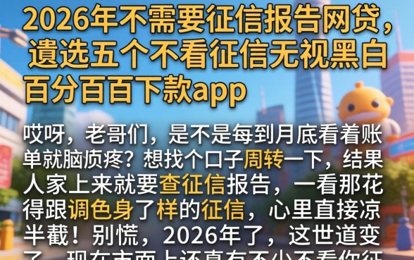 2026年不需要征信报告的网贷,遴选五个不看征信无视黑白百分百下款app